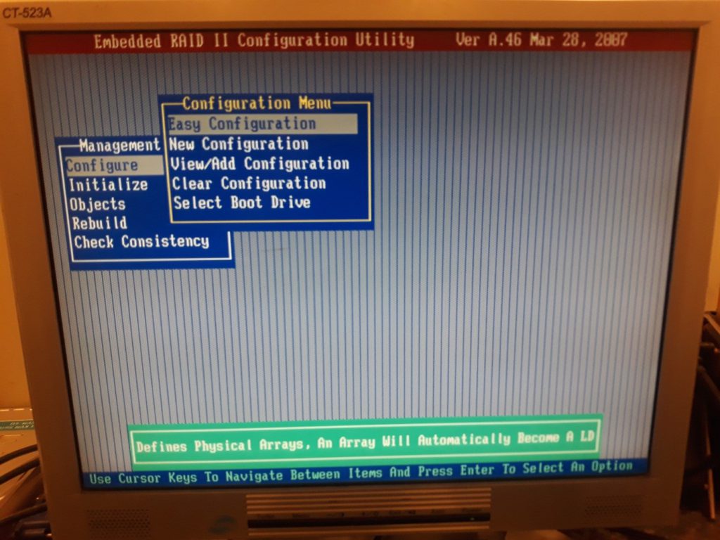 ایجاد RAID 1 برروی سرور اینتل S5000VSA